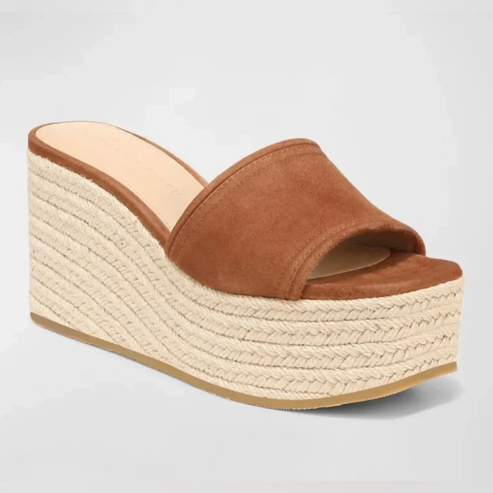 Veronica Beard  Gable Espadrille Platform Wedge Sandal Size 9.5